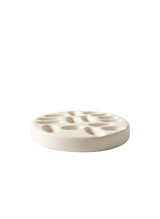 El Yapımı Modern Yüzük Tabağı Beton Kırık Beyaz