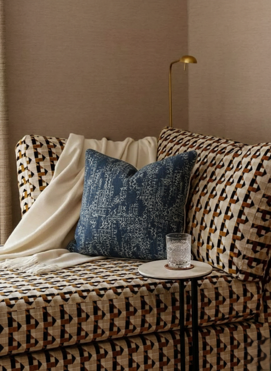 Antik Dekoratif Kırlent Mavi