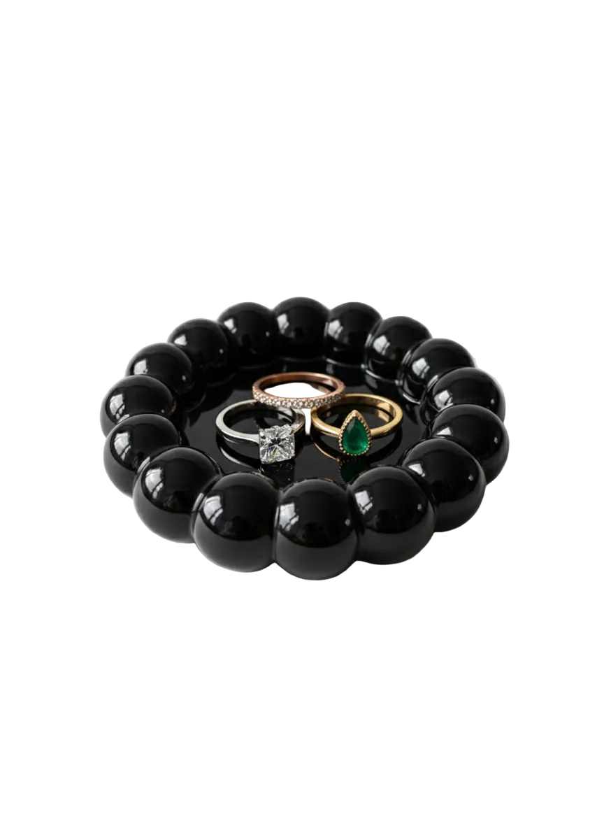 Takı ve Dekor Tabağı Siyah 10 cm