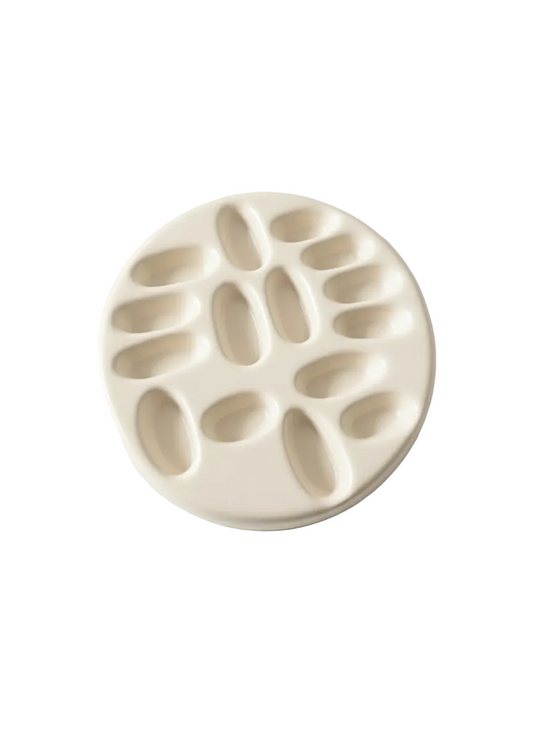 El Yapımı Modern Yüzük Tabağı Beton Kırık Beyaz