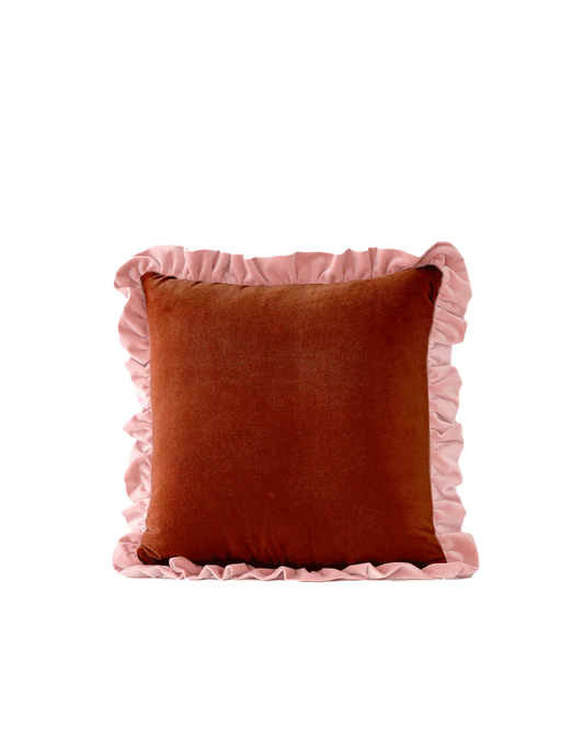 Omega Dekoratif Fırfır Kadife Kırlent