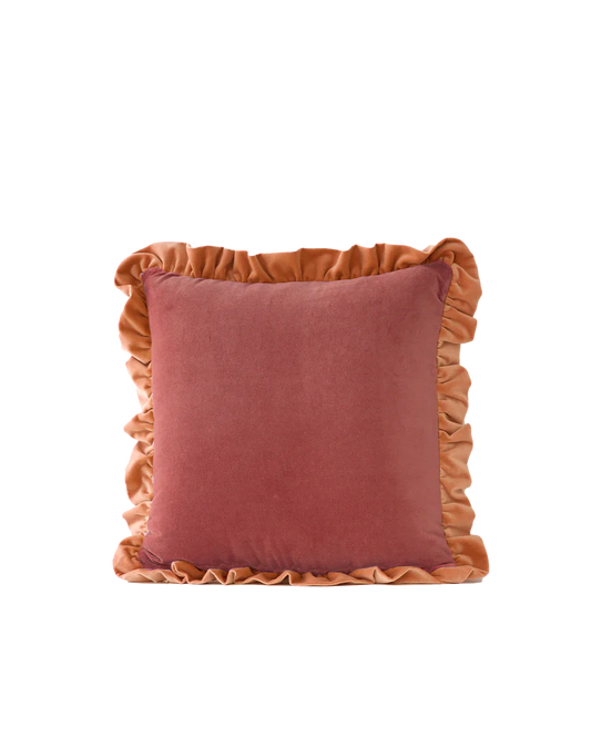 Omega Dekoratif Fırfır Kadife Kırlent