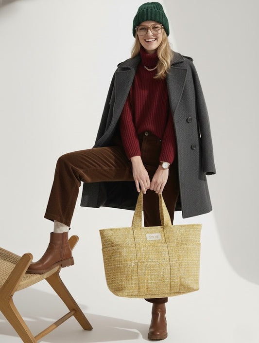 Aspen Tweed Sarı Çanta