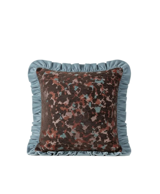 Star Omega Dekoratif Kadife Fırfır Kırlent Desenli