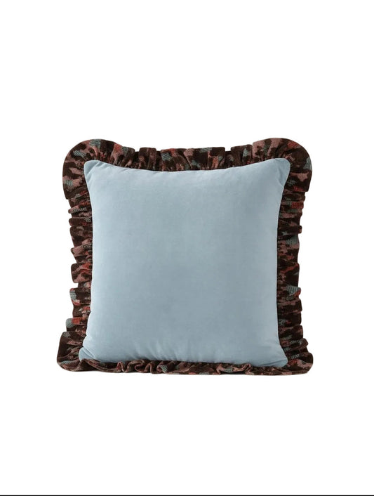 Star Omega Dekoratif Kadife Fırfır Kırlent Desenli